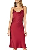 Amazon-Marke: find. Damen Midi-Satinkleid, Mehrfarbig (Multicoloured), 40, Label: L