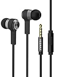 VEENAX M6 In Ear Kopfhörer, Wired Ohrhörer mit Mikrofon, Earphone Headphone mit Bass, Stereo Kabelgebundene Earbuds für iPhone iPad Samsung Handy Smartphone Computer PC MP3, 3.5mm Aux Kabel, Schw