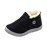XUNN Damen Winter Flache Schneestiefel Wasserabweisende Obermaterial Warme Plus Samt Kurzrohr-Schneestiefel Winter Kurze Baumw