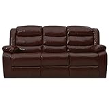 Tidyard Liegesofa 3-Sitzer Sofa Couch Kunstleder Loungesofa Heimkino Relaxsofa Kinosofa Liegestuhl B