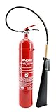 Feuerlöscher 5kg CO² Kohlendioxid für EDV geeignet mit Holzgriff am Schneerohr, EN 3 inkl. ANDRIS® Prüfnachweis mit Jahresmarke und ISO-Symb