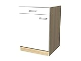 Küchenunterschrank 60 cm breit ohne Arbeitsplatte Creme Weiß Ak