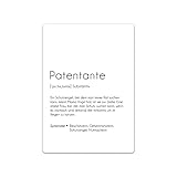 Definition Patentante Grußkarte mit Umschlag als Geschenkkarte oder Karte zum Geburtstag als Geschenkidee zur Taufe Geb