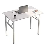 sogesfurniture Schreibtisch Klapptisch, 100x60cm Computertisch Bürotisch Konferenztisch Arbeitstisch PC Tisch Klappbar für Zuhause, Büro, Picknick, Garten, Weiß BHEU-LP-AC5WW-100