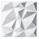 Art3d 33er Pack 3D Wandpaneele Diamant 30,5 x 30,5 cm matt weiß