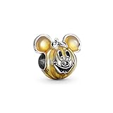 Pandora Disney Micky Maus Kürbis Charm aus Sterling Silber, Kompatibel mit Pandora Moments Armbänder, Höhe: 13mm, 799599C01