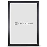 Stallmann Design Bilderrahmen New Modern 50x75 cm schwarz Rahmen Fuer Dina 4 und 60 andere Formate Fotorahmen Wechselrahmen aus Holz MDF mehrere Farben wählbar Frame für Foto oder B