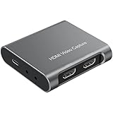 4K USB 3.0 HDMI Game Capture Card mit 1080P 60FPS HDMI-Loop-Out Audio Video Aufnahmekarte Videorecorder für Spiele Live-Streaming funktioniert für PS4 / Xbox/OBS/Kamera/PC