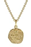 trendor Sternzeichen für Kinder Waage Gold 333 Anhänger + Halskette Tierkreiszeichen, liebevoller Halsschmuck für Mädchen und Jungen, 75905-10