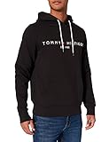 Tommy Hilfiger Herren TOMMY LOGO HOODY Sweatshirt, Schwarz (Jet Black Base), Large (Herstellergröße: L)