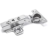 Schrank-Scharnier verstellbar Verstellbare Schranktürscharniere 26 Tasse Weiche Selbst Schließende Küche Rahmenlose Stahl Kleine Scharniere 95 Grad Öffnung Puffer-Dämpfer (Color : Full Overlay)