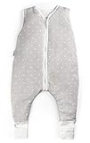 Ehrenkind® Babyschlafsack mit Beinen | Bio-Baumwolle | Ganzjahres Schlafsack Baby Gr. 70 Farbe Grau mit weißen Punk