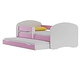 BDW NEU Kinderbett mit 2 Liegeflächen und 2 Matratzen DOPELLBETT 200x90 Rosa - für Mädchen und Jungen JUGENDBETT || KOSTELNOS Versand ||