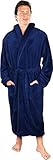 NY Threads Luxuriöser Herren-Bademantel mit Schalkragen, aus Fleece, navy, XXL/3XL