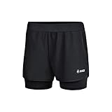 JAKO Damen 2-in-1 Shorts-6249 Shorts, schwarz, 38