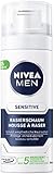NIVEA MEN Sensitive Rasierschaum im 1er Pack (1 x 50 ml), Rasierschaum in der praktischen Reisegröße, schonender Rasierschaum für H