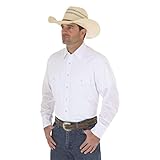 Wrangler Herren Sport Western Basic Two Pocket Long Sleeve Snap Shirt, Weiß, XX-Larg