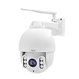 5MP WiFi PTZ Kamera,überwachungskamera Aussen,Automatische Verfolgung 5X Optischer Zoom Dome Kamera,30m IR-Nacht,Metallgehäuse IP66,Zwei-Wege-Audio,128GB-Kartensteckp