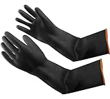 Naturgummilatex Handschuh, Eiito Industrie Anti Chemische Säure Alkali Gummihandschuhe 55cm-22