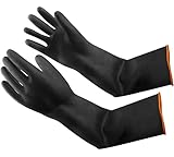 Naturgummilatex Handschuh, Eiito Industrie Anti Chemische Säure Alkali Gummihandschuhe 55cm-22