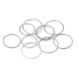 Ruluti 10 Stück Edelstahl Plain Band-knöchel-Stacking-Ringe Für Frauen-mädchen Arbeiten Midi Ringe C