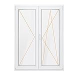 Bastion Fenster Kellerfenster 2 Flügel Dreh-Kipp 2-fach Verglasung RC2 BA weiß 70 mm Profil (900 x 1200 mm Rechts)