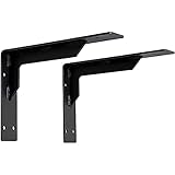 LRBBH Set mit 2 Regalträger Regalhalterungen, an Der Wand Montierte 90-Grad-L-Form-BüCherregalhalterung FüR Wandregal-Schwimmbretter/Schwarz / 25