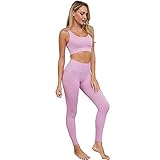 George Zhang Fitness Yoga Kleidung Set Professionelle laufende Nahtlose Fitness Kleidung BH und Hosen Sportswear zweiteilig Set,Lila,S