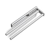 Aluminium Handtuchhalter TED 2-armig EV1 eloxiert (325 - 487 mm, ausziehbar, drehbar) Teleskop-Wandhandtuchhalter für Bad oder Küche von S