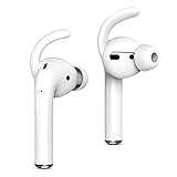 Amial Europe - Ohrpolster kompatibel mit AirPods 1 & 2 (2 Paar) EarPods [Ear Hooks Anti-Fall-Silikon für Kopfhörer] [Ohr-Halterungen für Kopfhörer] (weiß)