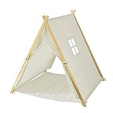 SoBuy® OSS02-W Spielzelt Zelt für Kinder mit 2 Türen und einem Fenster Spielhaus Weiß BHT ca.: 104x110x100