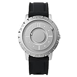 EUTOUR Herren Uhr Armbanduhr, Magnetische Uhren Ausgefallene Minimalistische Unisex Uhren Schweizer Quarzuhr mit Silikon/Leder/Edelstahl Armband 40