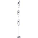 Stehlampe silber Design Standleuchte große Standleuchte mit Fußschalter, Metall, LED warmweiß, 3x 3W 3x 200lm 3000K, H 142 cm, W