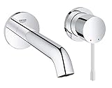 GROHE Essence | 2-Loch Waschtischarmatur | für Wandmontage, Ausladung: 183 mm | chrom | 19408001