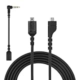 PURATEN SteelSeries Ersatz-Headset-Kabel, kompatibel mit SteelSeries Arctis 3, Arctis 5, Arctis 7, Arctis Pro mit abnehmbarem GameDac Headset-Audiokabel, 3,5 mm, Schw