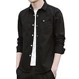 KBUY Hemd Herren Regular Fit Button-down Shirt Herbst Winter Langarm Hemd Freizeithemd Herren Hemd Langarm 100% Baumwolle Männer Langarmshirt Oversize Langarmhemd Jungen Basic Shirt Sweater M-5XL