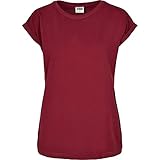 Urban Classics Damen Ladies Organic Extended Shoulder Tee T-Shirt, Burgundy, XXL
