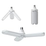 DiCUNO E27 40W 4000lm Garagenleuchten, Kaltweiß 5000K 100-220v Garage LED Birne, 3 verstellbare Blätter，für Garage, Lager, Werkstatt, Keller, Turnhalle, Küche，1