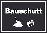 HB-Druck Bauschutt Mülltrennung Schild Text Symbol Ziegel Baustein waagerecht A0 Rückseite selbstkleb