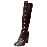 Schneestiefel Damen Tall Melange Booties Frauen Kniehohe Stiefel Fashion Side Zip High Heels Retro Schuhe (38,Braun)