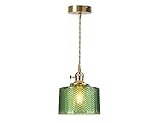 DSYADT Pendelleuchten - 1-flammige zylindrische Glashängeleuchter im japanischen Stil Lichter Industrielle Deckenlampe für Esszimmer Flur Küche Inselbeleuchtung