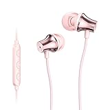 Anflowe In-Ear-Kopfhörer Ohrhörer mit Kabel und Mikrofon, kraftvoller Bass-Sound, weiche Ohrstöpsel, kleines und niedliches Design für Teenager-Mädchen, Frauen - Roség