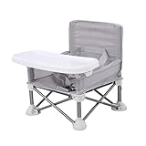 BOBOA Klappbarer Kinderstuhl aus Aluminiumlegierung, tragbarer Hochstuhl für Kinder, Abendessen, Picknick, Camping (grau)