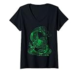 Damen Harry Potter Slytherin Snake T-Shirt mit V