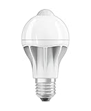 Osram LED Star+ Motion Sensor Classic A Lampe, in Kolbenform mit E27-Sockel, integrierter Bewegungssensor, Ersetzt 60 Watt, Matt, Warmweiß - 2700 Kelvin, 1er-Pack
