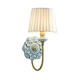 zongshengshop Wandlampe Amerikanischen Stil Vollkupfer Wandleuchte Wohnzimmer Schlafzimmer Nachtwandleuchte Kreative Keramik Wandleuchte Innenwandleuchte (Color : White)