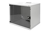 DIGITUS Netzwerk-Schrank 19 zoll 9 HE - unmontiert - Wandmontage - 400 mm Tiefe - Traglast 60 kg - Glastür - G