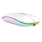 UNF Kabellose Maus, kabellose Maus, ultradünn, bunt, LED, wiederaufladbar, 2,4 G, PC, Computer, Laptop, kabellose Maus mit USB-Empfänger, Universal-Maus für PC/Laptop