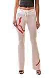 Wildfox Damen Tennis Club Sweatpants Ribbon Print Weiß Size XS