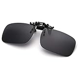 Polarisierte randlose Gläser AOLVO Metall Flip up Clip on Sunglasses Leicht Gewichts Außen Fahren Angeln Sonnenbrillen für Männer und Frauen Unisex Brillenträger (schwarz)